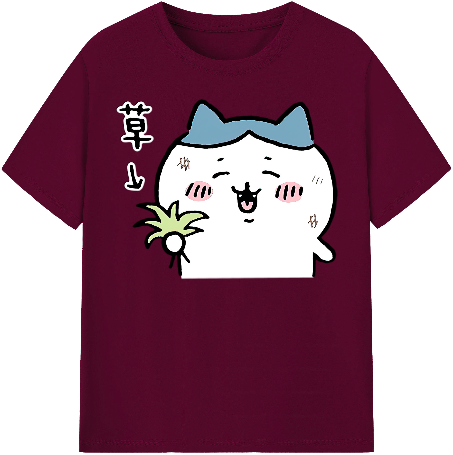 （画像用） ちいかわ ハチワレ Chii-kawa hachiware レディースカジュアルプリントTシャツ（綿100％）